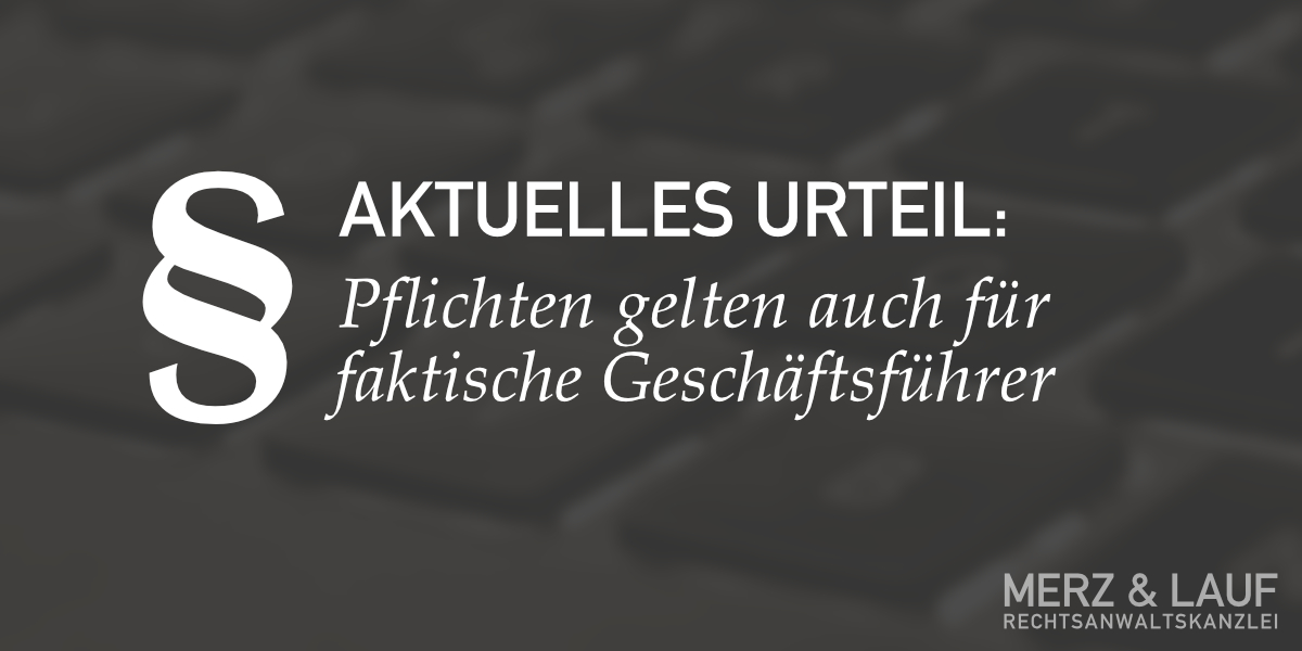 Faktischer Geschäftsführer